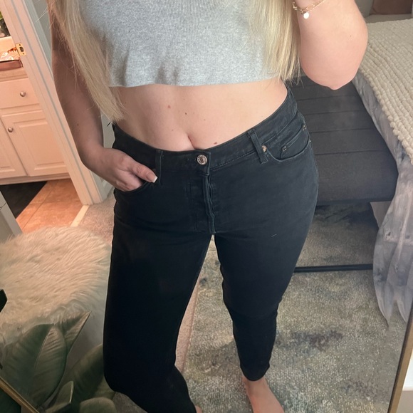 Re/Done High Rise Black Women's Jeans - Picture 5 of 16